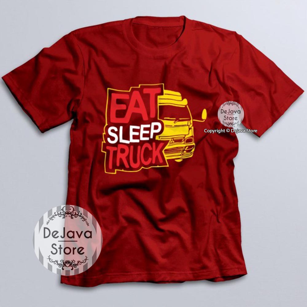 Kaos Canter Mania Eat Sleep Truck Baju Distro Pecinta Truk CMIC Kualitas Premium | 1565-2