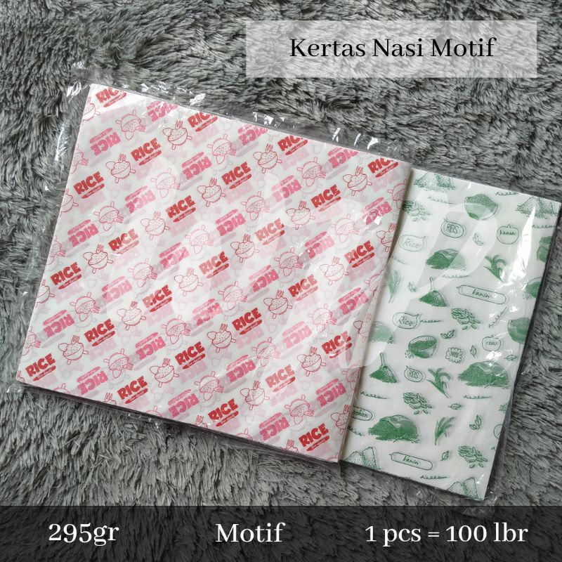 

Kertas Nasi Motif Printing / Kertas Bungkus Burger Kebab 25x27.5