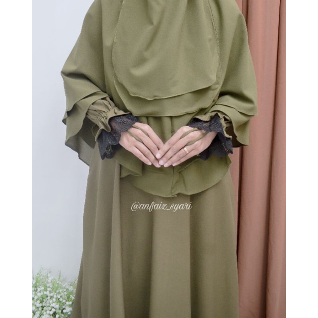 Zahira set cadar | gamis set Cadar | gamis set syar'i | gamis syar'i | gamis renda | gamis cantik