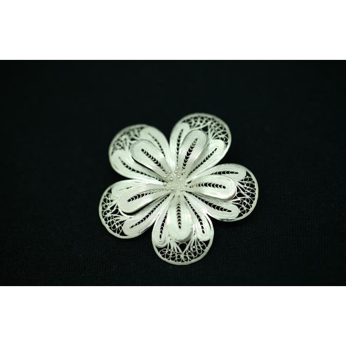 Bros Perak Asli BI 844 ... Beautifully Handcrafted Silver Brooch