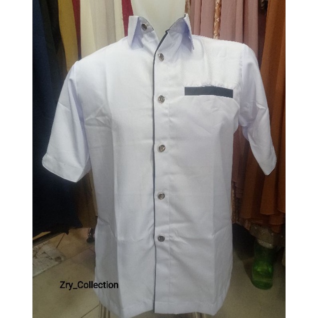 Baju Dinas Putih Pria Kancing Garuda / Baju ASN Pria
