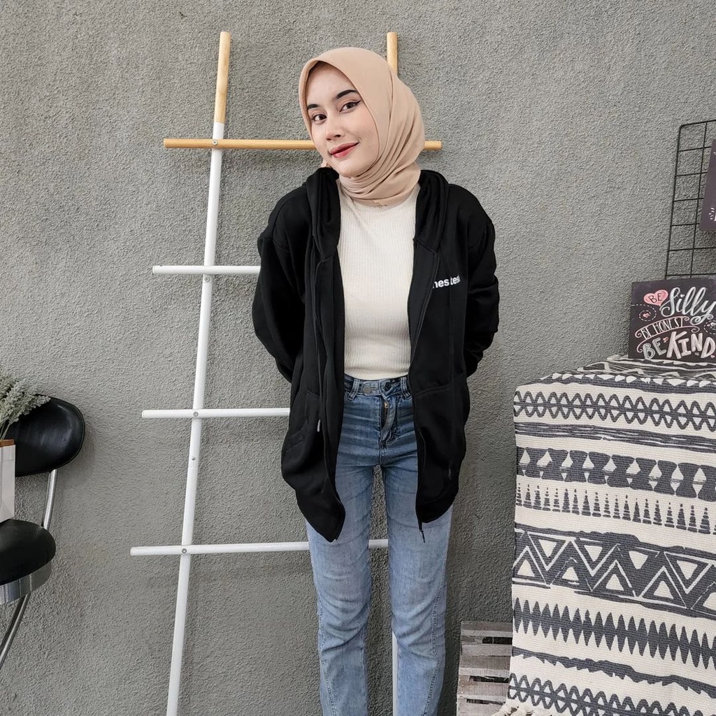 ANESTESIA ZIPPER Hoodie Jacket Sweater Oversize | Outerwear Pria Wanita Terbaru Fashion Terkini Korean Style