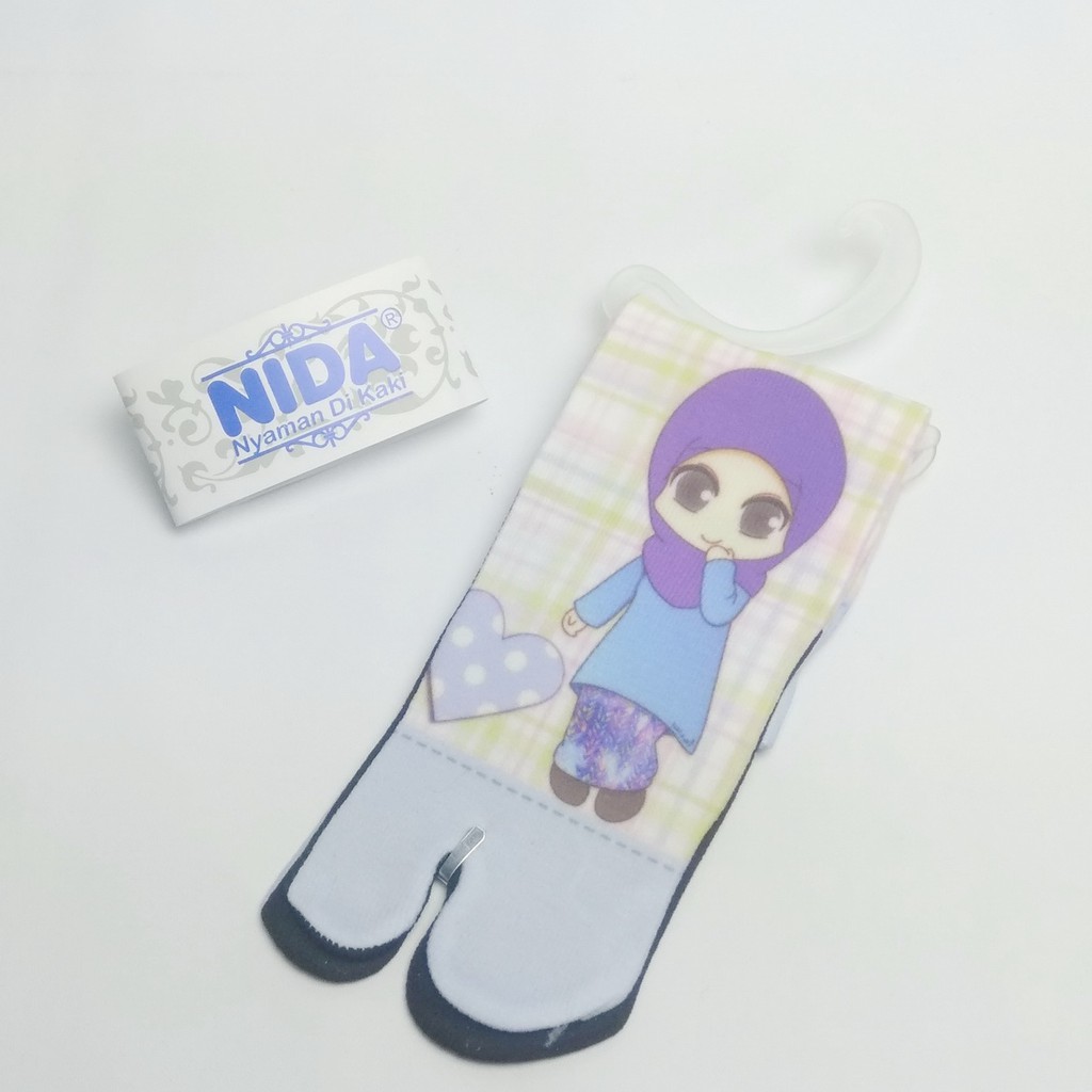 Kaos Kaki Printing Anak Kaos Kaki Jempol Tapak Hitam Motif Gambar Kartun Muslimah Merk Nida