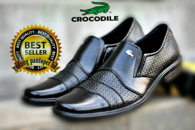 SepatuPria Crocodile Pantofel SemiKulit Swedian Asli Garut