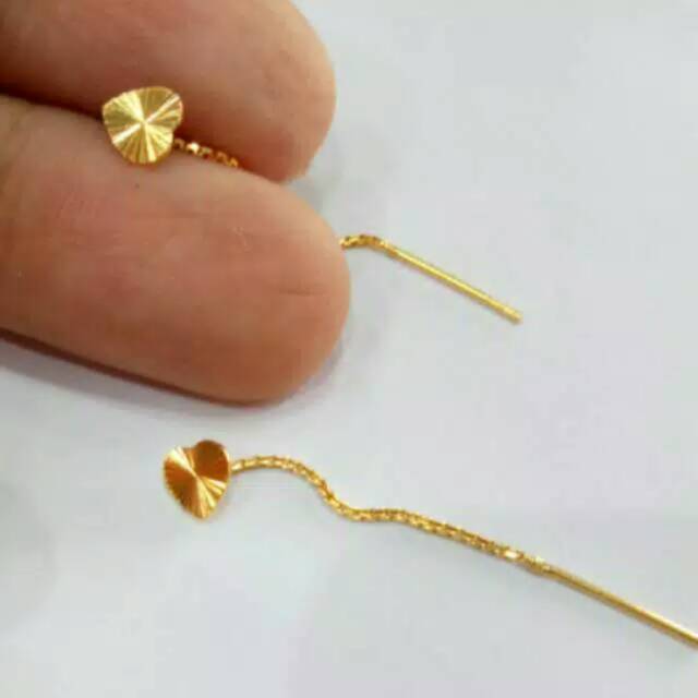 Anting Jarum Korea Model Hati Emas Asli