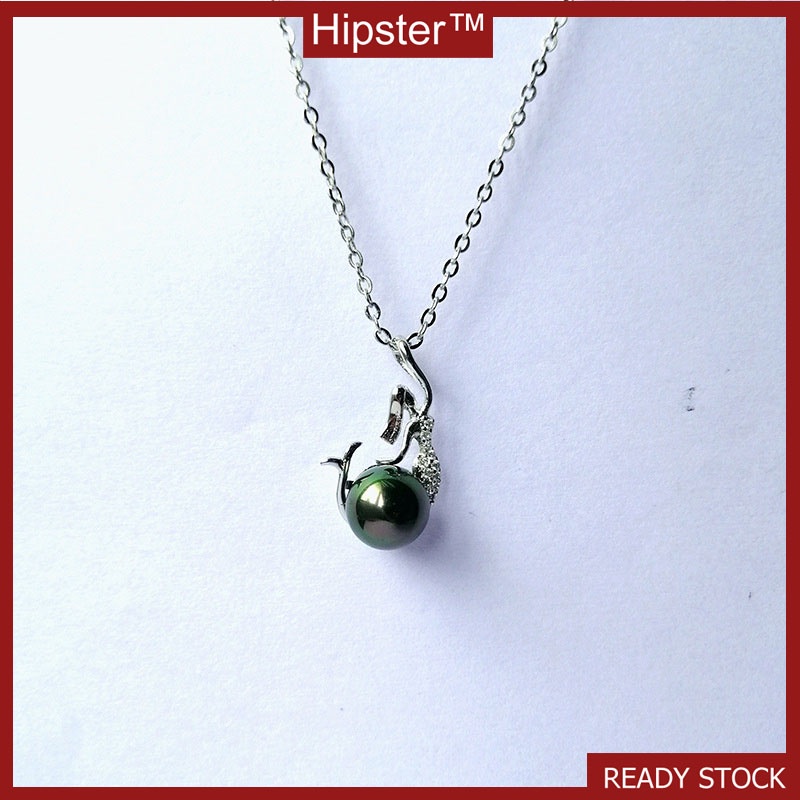 New Popular Mermaid Black Pearl Pendant Necklace