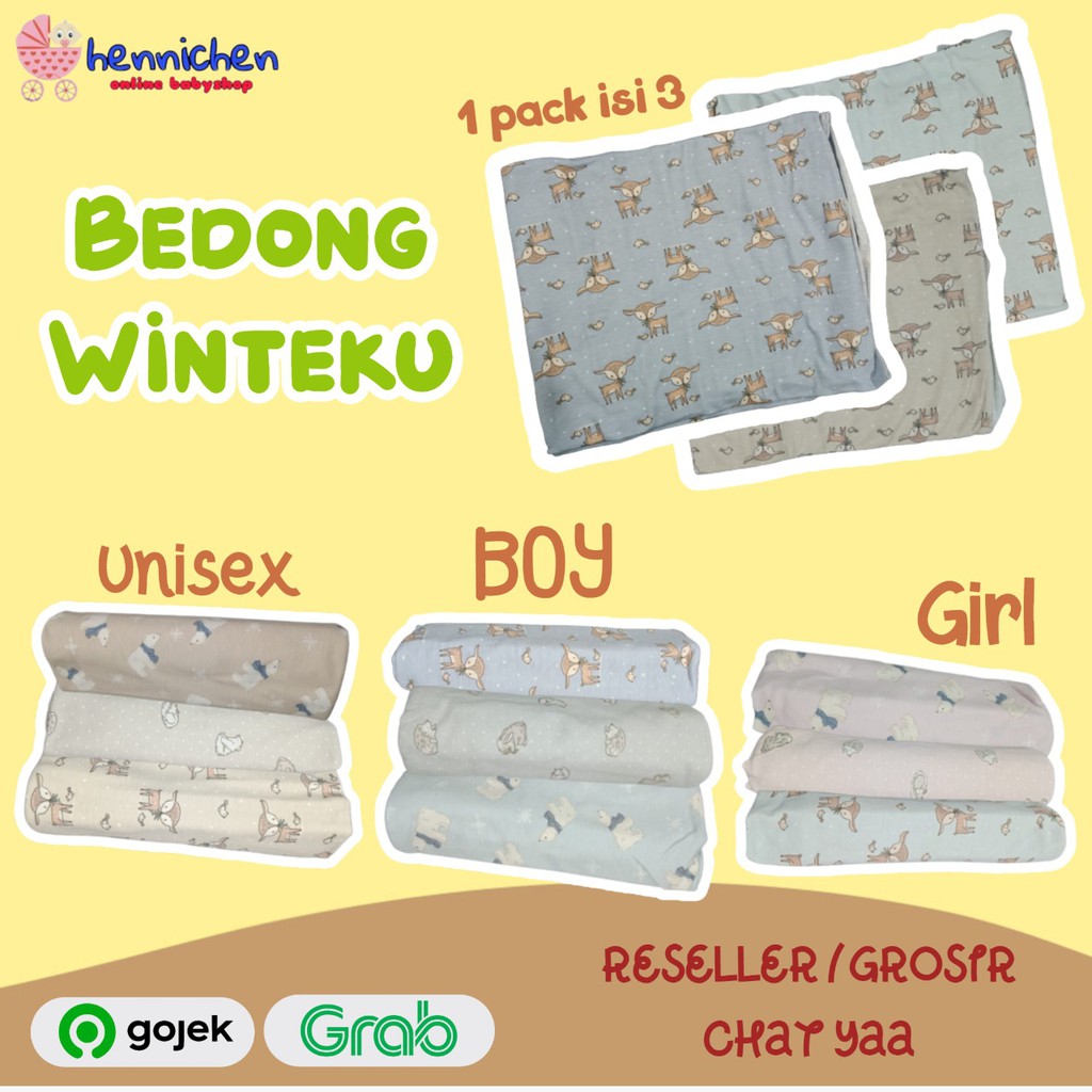 WINTEKU BEDONG KAOS BEDONG WINTEKU PREMIUM ISI 3 PCS BOY GIRL UNISEX 90x60cm