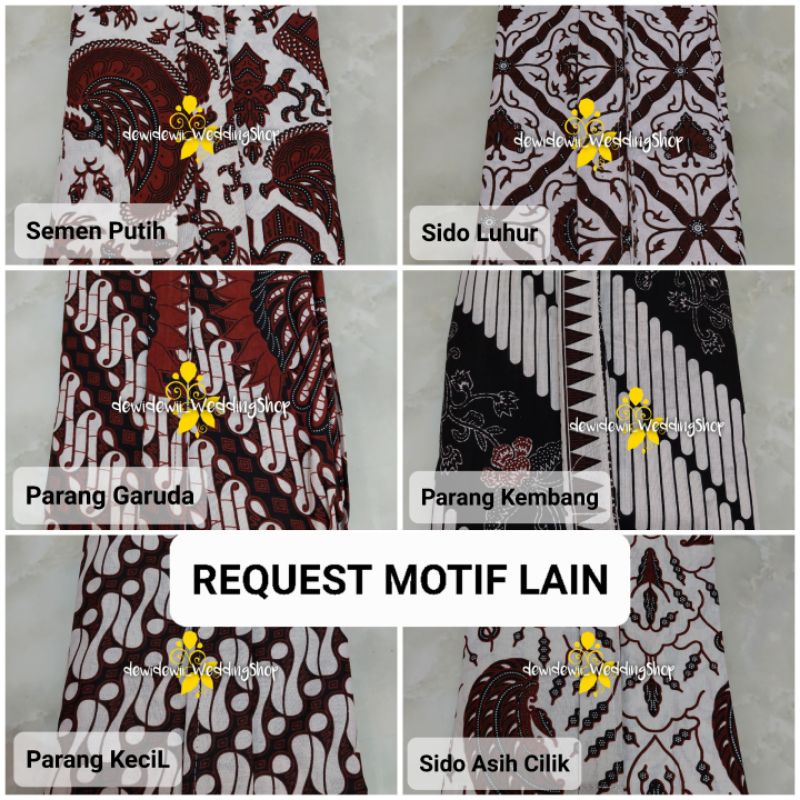 [1 Set] Kebaya Kutubaru + Jarik Instan / Motif Semen Putih