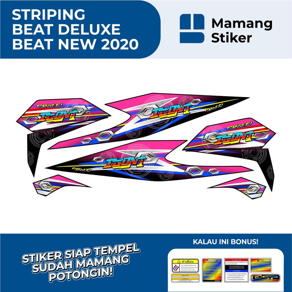 STRIPING BEAT 2020 Motif 22 Thailook/STIKER BEAT DELUXE/STICKER BEAT NEW 2021/HONDA BEAT 2020 2021/M