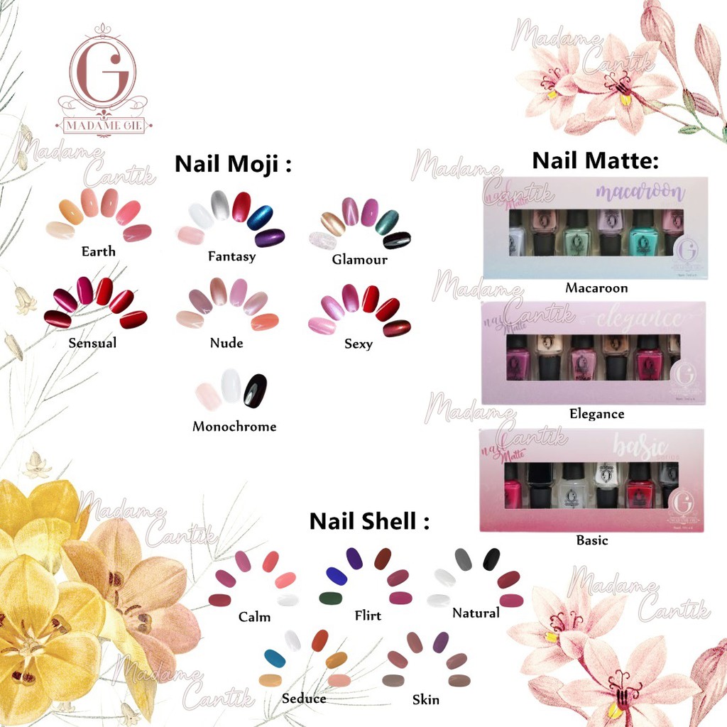 ✿ MADAME ✿ MADAME GIE NAIL MOJI / N-MOJI (1 SET ISI 6 PCS) - KUTEK MADAME GIE