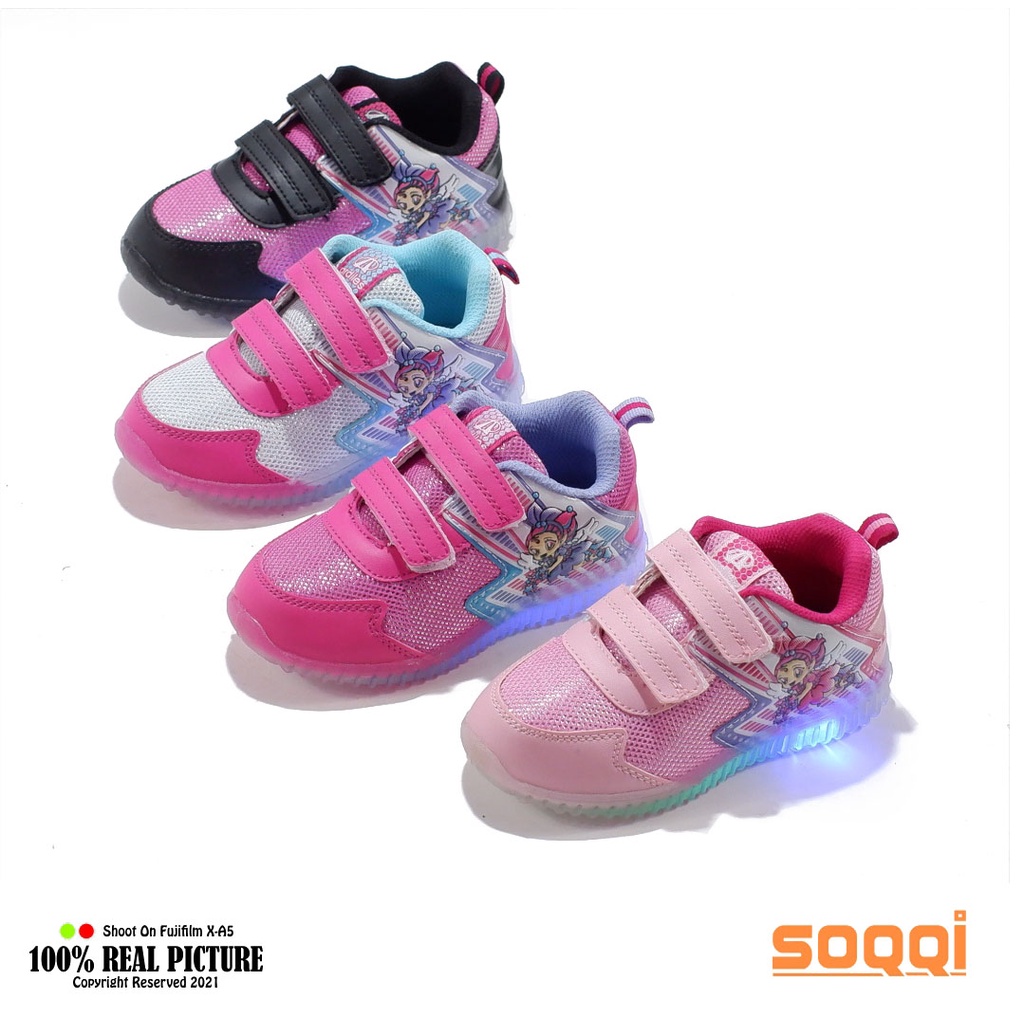 Sepatu sekolah anak perempuan tk ori sneakers paud anak-anak cewek lampu umur 5-7 tahun Ardiles Bravia terbaru promo keren cod murah 26-31