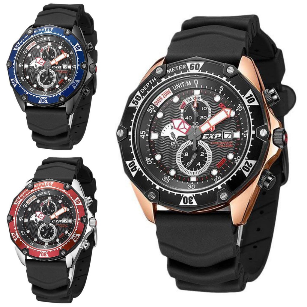 EXPEDITION JAM TANGAN RUBBER PRIA E 3007 MCR ORIGINAL GARANSI RESMI