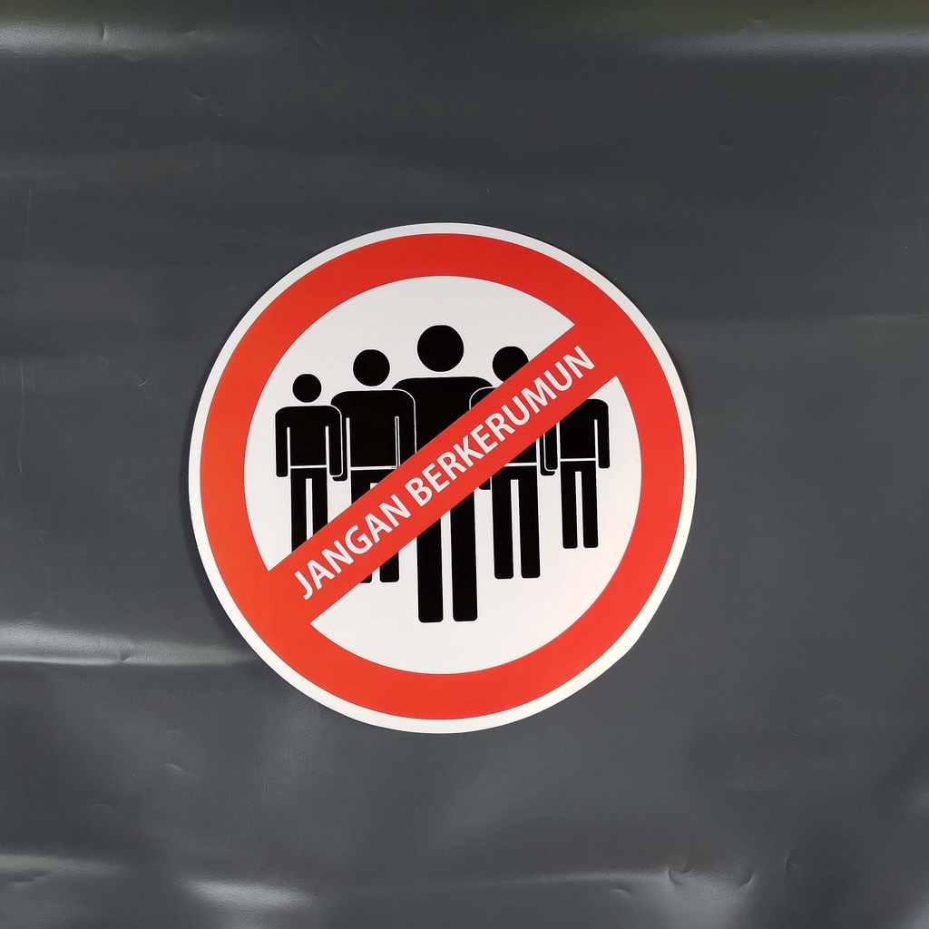 

Stiker Jangan Berkerumun, Stiker waterproof, Stiker New Normal