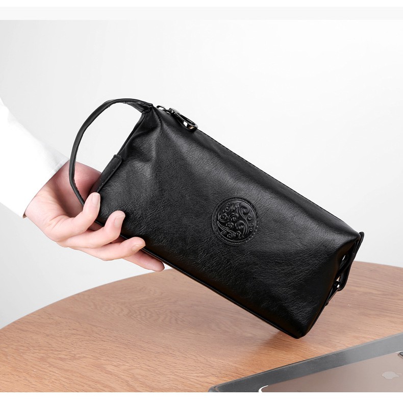 Handbag Pria Clutch Kulit PU Leather Men's Business Aussie Style High Quality / Tas Tangan Import