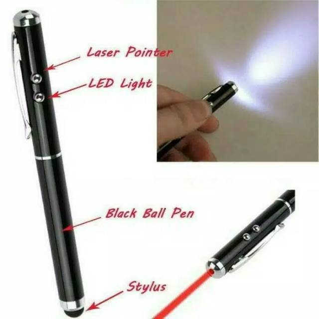

Stylus 4 in 1 Ballpoint + Laser Pointer + Senter
