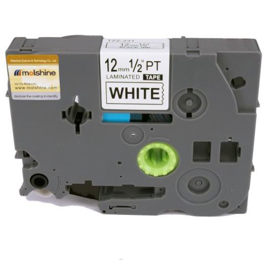 

V-TECH TZe-231 Comp. Label Tape Replacement Brother Black On White 12m