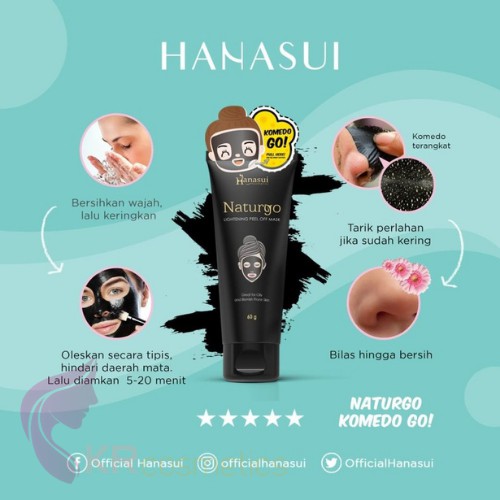 HANASUI naturgo peel off mask masker komedo tube 60 gr