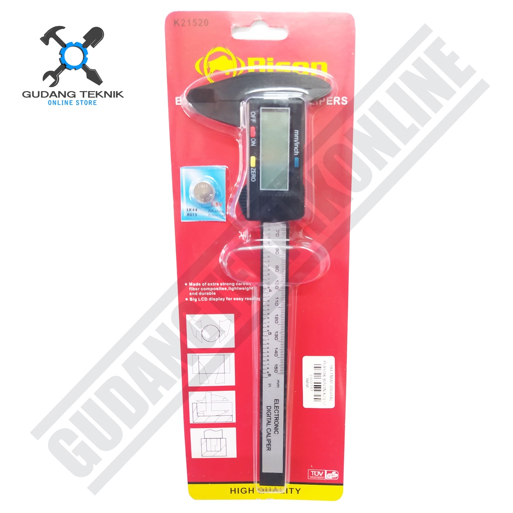 BISON Vernier Caliper Digital Plastik 150mm BISON K21520 / Jangka Sorong Sketmat Sigmat BISON