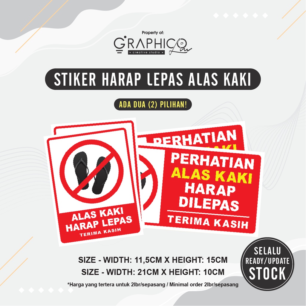

Stiker Alas Kaki Harap Lepas - Per 2/lbr