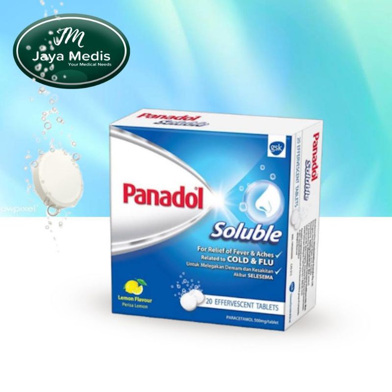 Panadol Soluble Cold &amp; Flu - Lemon Flavour 20 Tablets