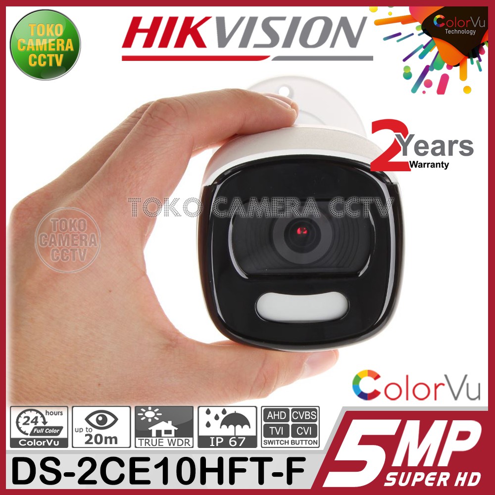 KAMERA CCTV OUTDOOR 5MP COLORVU HIKVISION DS-2CE10HFT-F