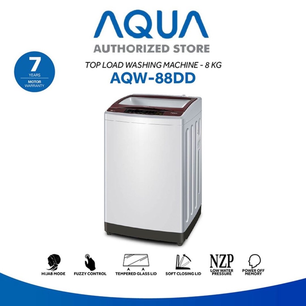 AQUA JAPAN AQW-88DD Mesin Cuci 1 Tabung Top Loading 8 Kg