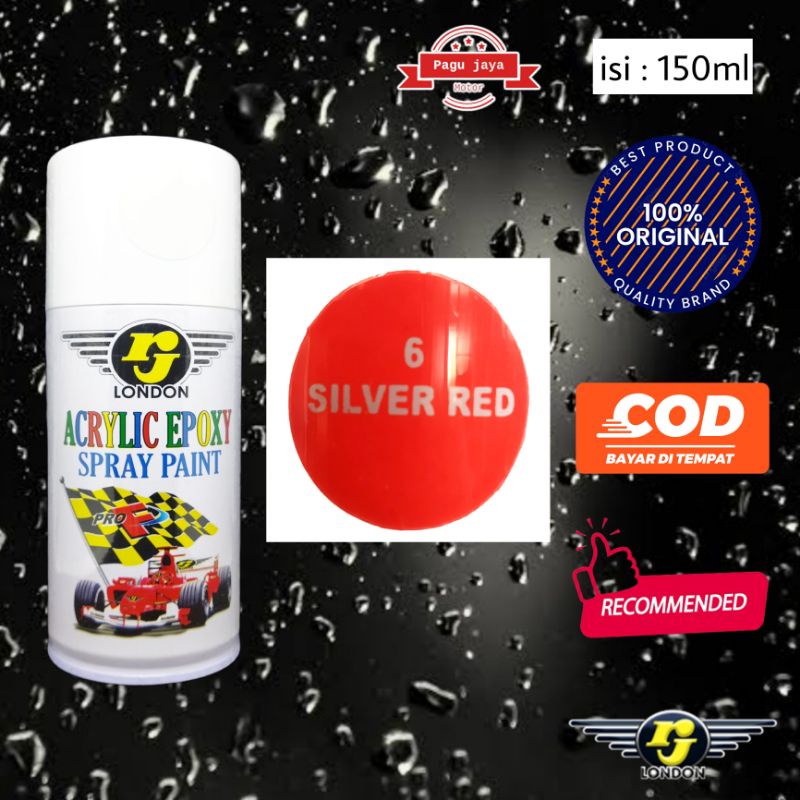 pilox pilok aerosok 150ml rj london warna silver red merah cat semprot spray paint