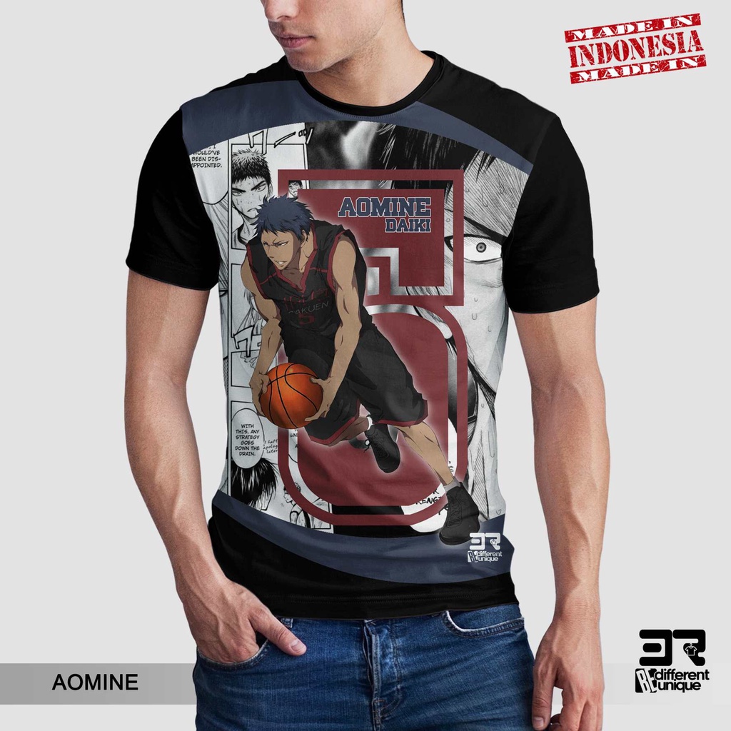 [ COD ] KAOS DISTRO PRINTING GAMBAR ANIME KUROKO NO BASKET AOMINE - BAJU GAMBAR KUROKO'S BASKETBALL 