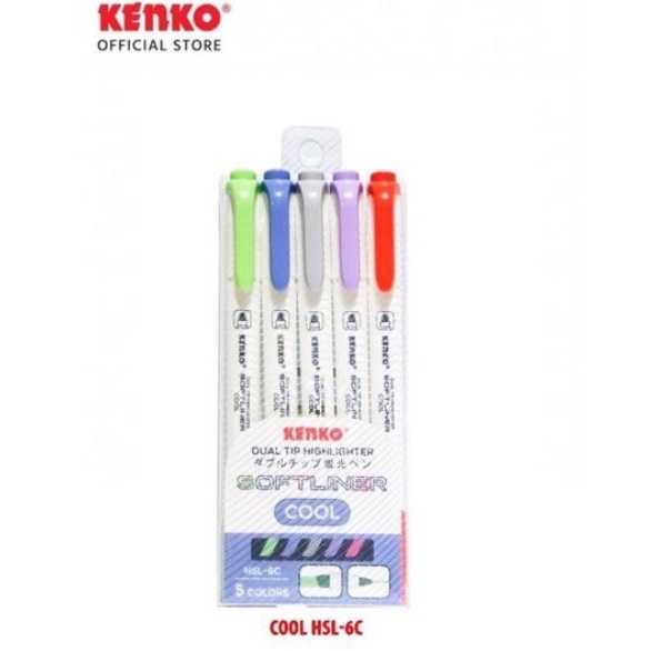 

Highlighter Kenko Cool HSL-6C Marker Dual Tip Softliner Textliner