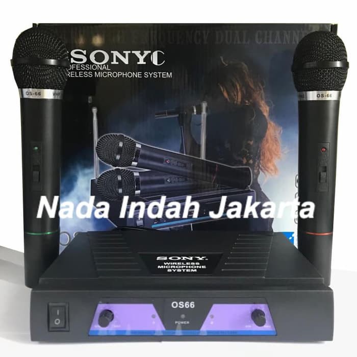 Microphone Mic Wireless Double Sony OS 66 - Mic tanpa kabel Sony