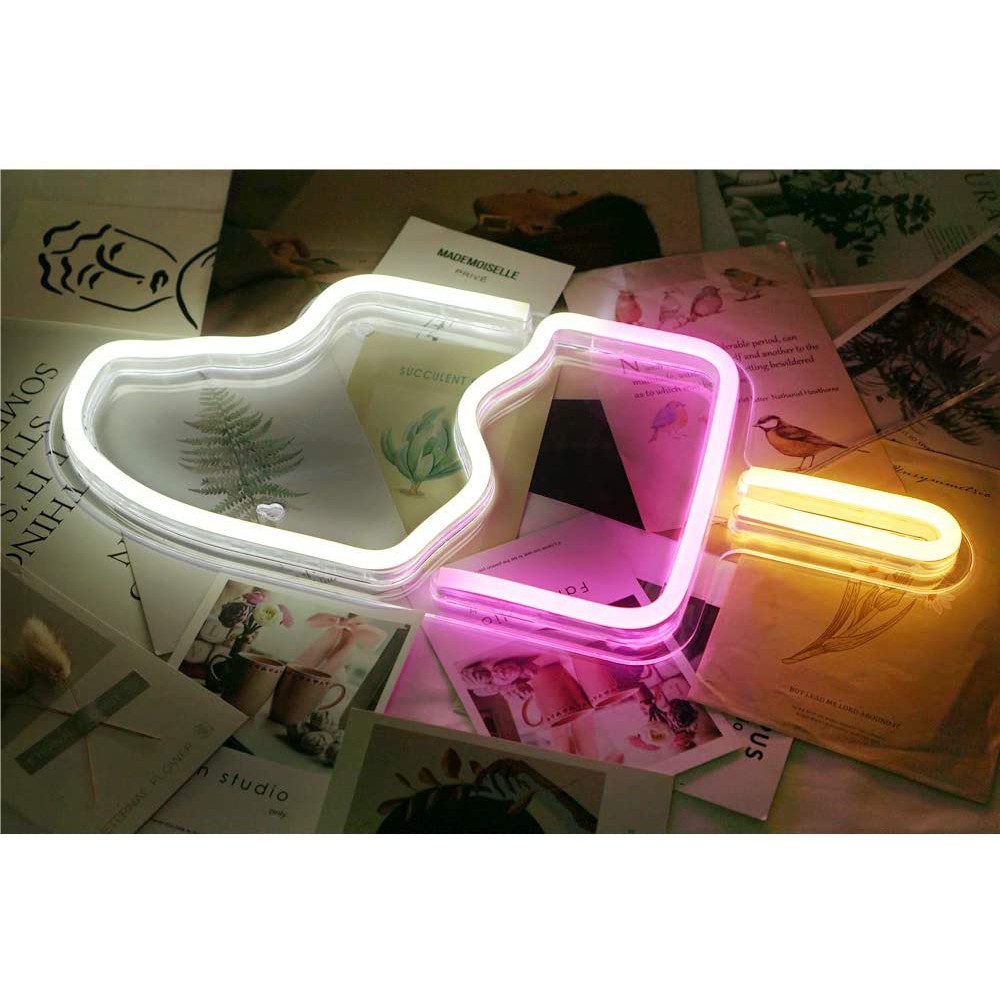 Lampu Neon Led Lampu Neon Flex Lampu Hias Neon Sign Kamar Aesthetic Bentuk Ice Cream Untuk Dekorasi