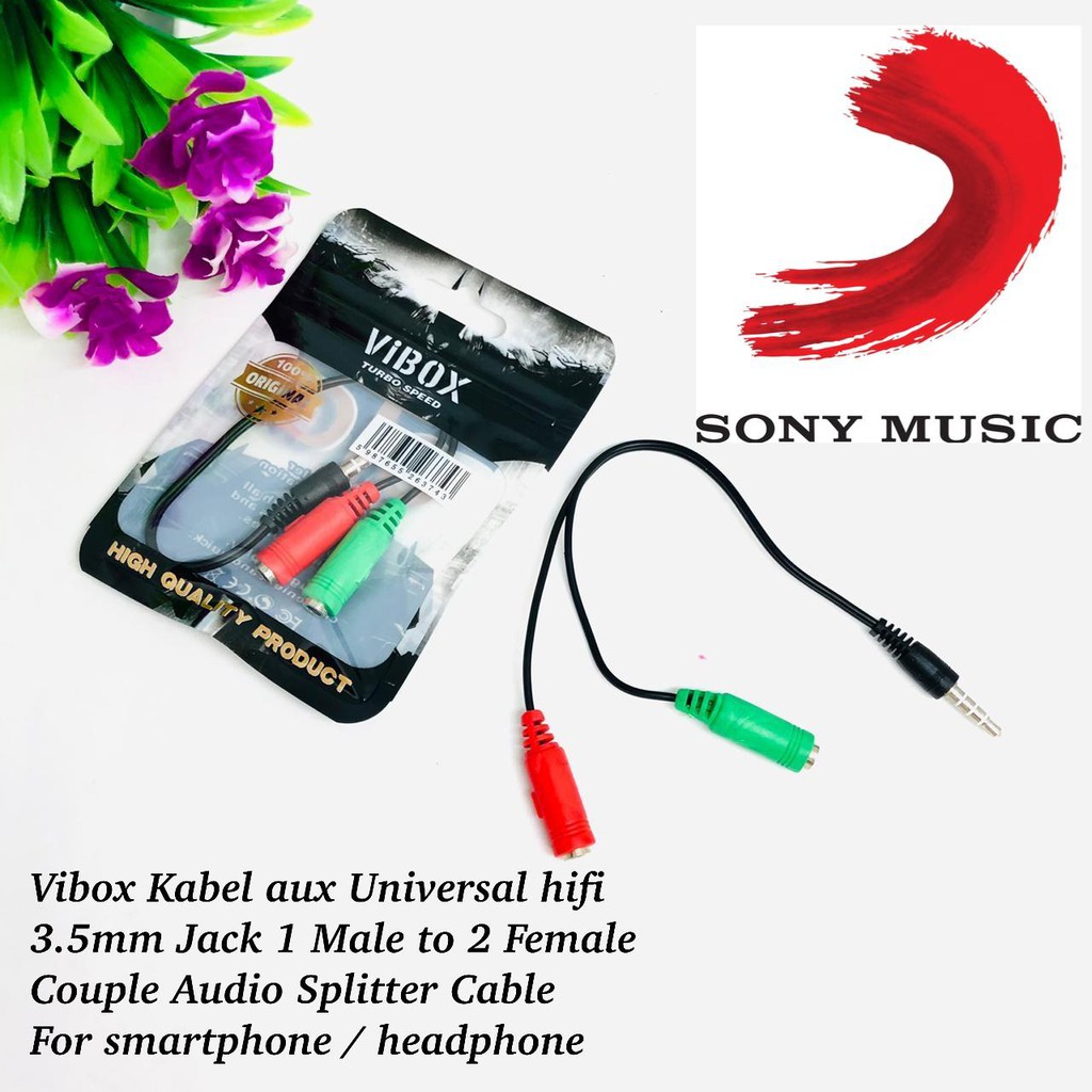 VIBOX KABEL AUDIO AUX 3.5 MM kabel SPLITTER 1 MALE 3.5mm TO 2 FEMALE &amp; 1FEMALE TO 2MALE