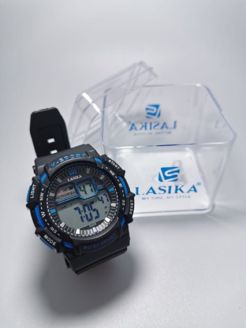 LASIKA 608 asli jam tangan sporty remaja dewasa pria wanita anti air led