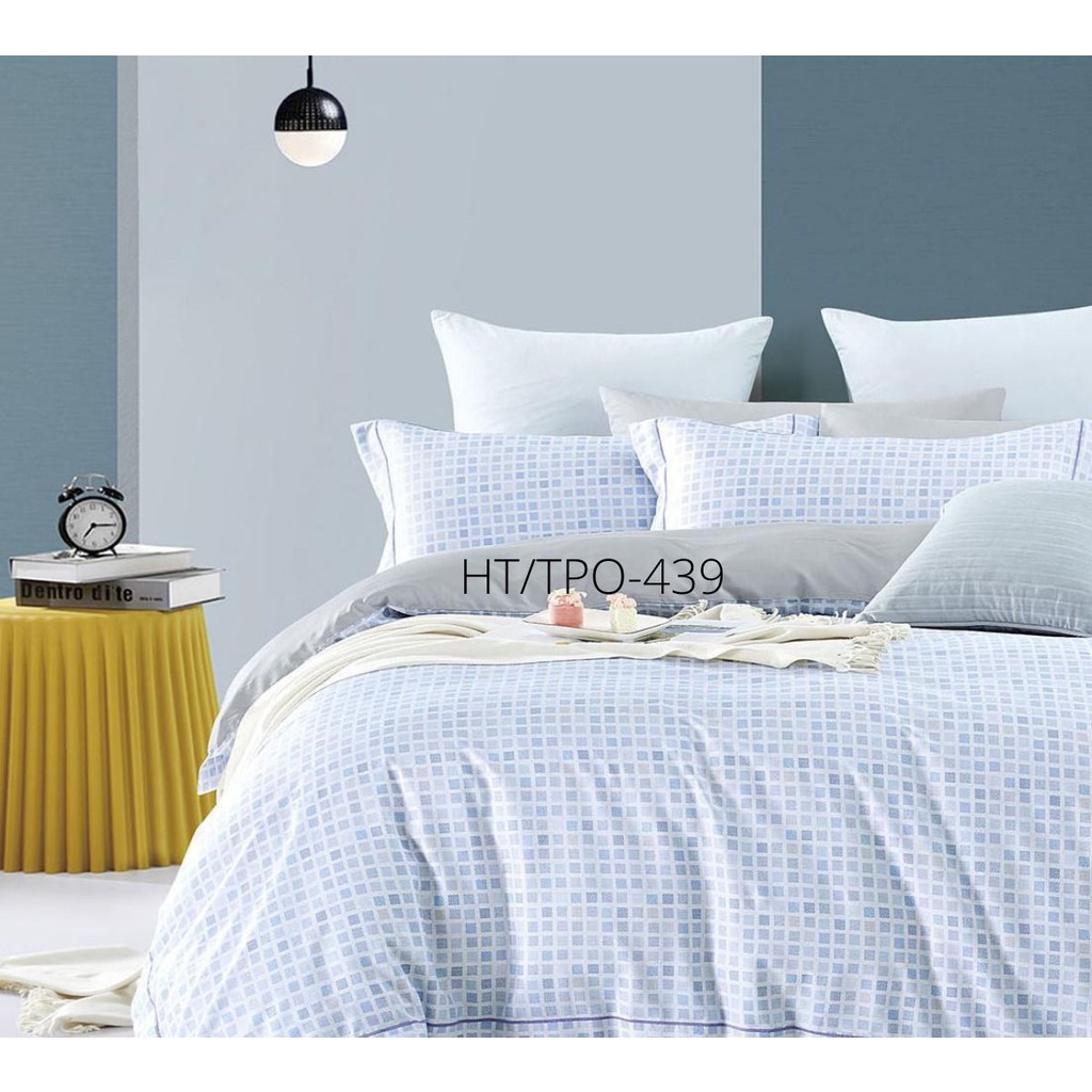 Kain Sprei Semi Sutra Kotak-Kotak Pastel