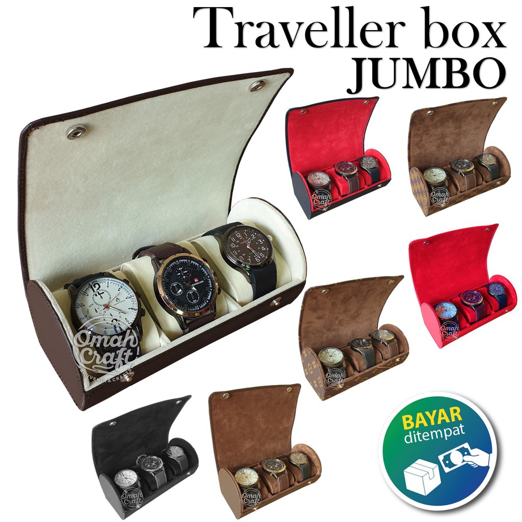 PROMO TERMURAH - Traveller Watch Box Tube isi 3 JUMBO  / Kotak Jam Tangan / Box Jam Tangan