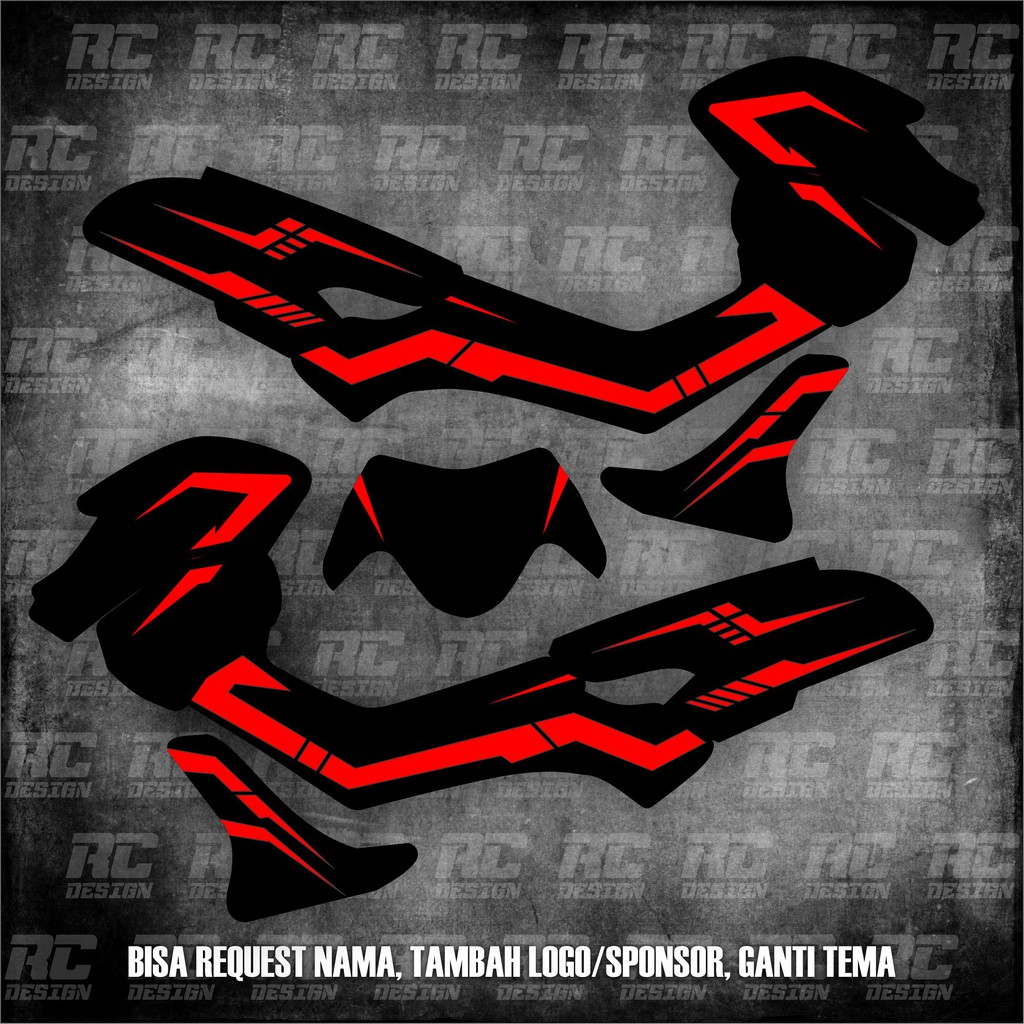 STICKER DECAL NMAX FULLBODY HITAM STRIP MERAH