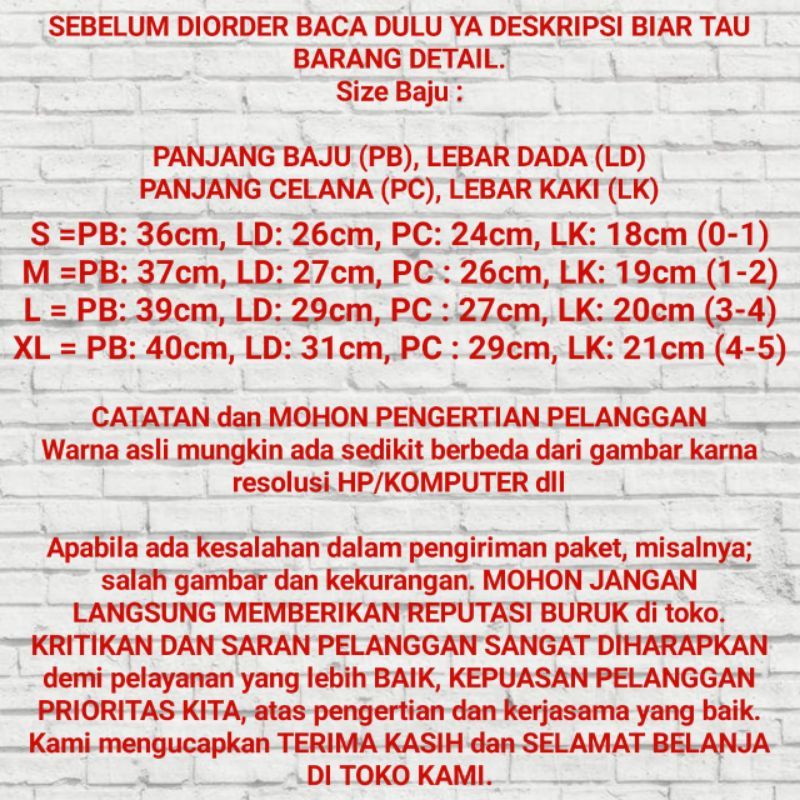 SETELAN ANAK ANAK PREMIUM/SETELAN ANAK ANAK MURAH