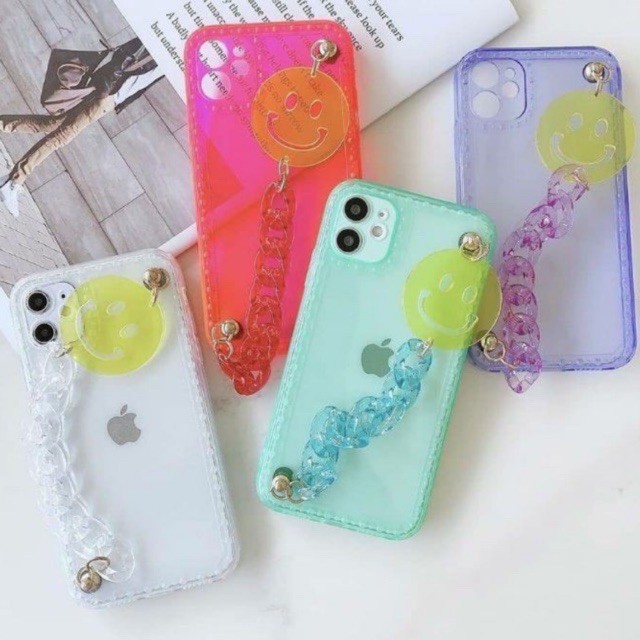 Korean Semi Transparan Chain Grip Case / Popsocket SLING 4 Colors Available! ALL PHONE TYPES