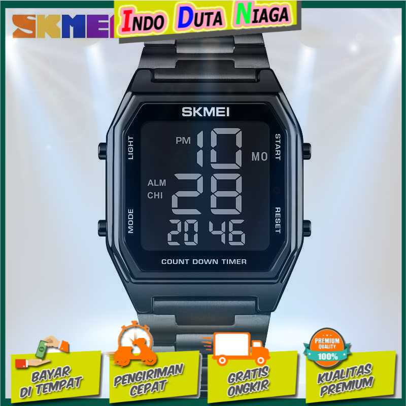 IDN - SKMEI Jam Tangan Digital Pria Strap Stainless Steel - 1735