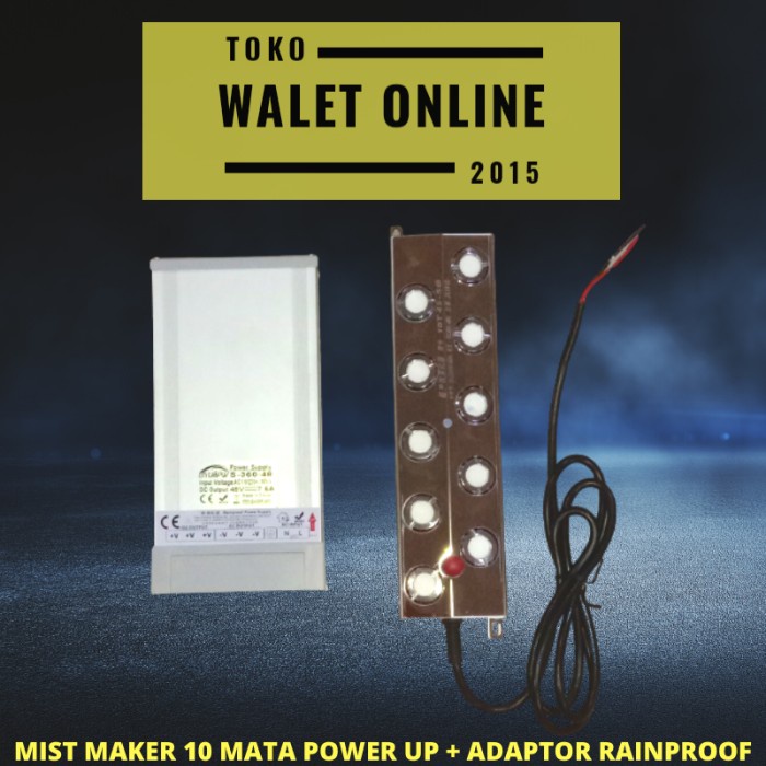 MIST MAKER ULTRASONIC 10 MATA + ADAPTOR KELEMBABAN WALET & DISINFEKTAN - tanpa adaptor