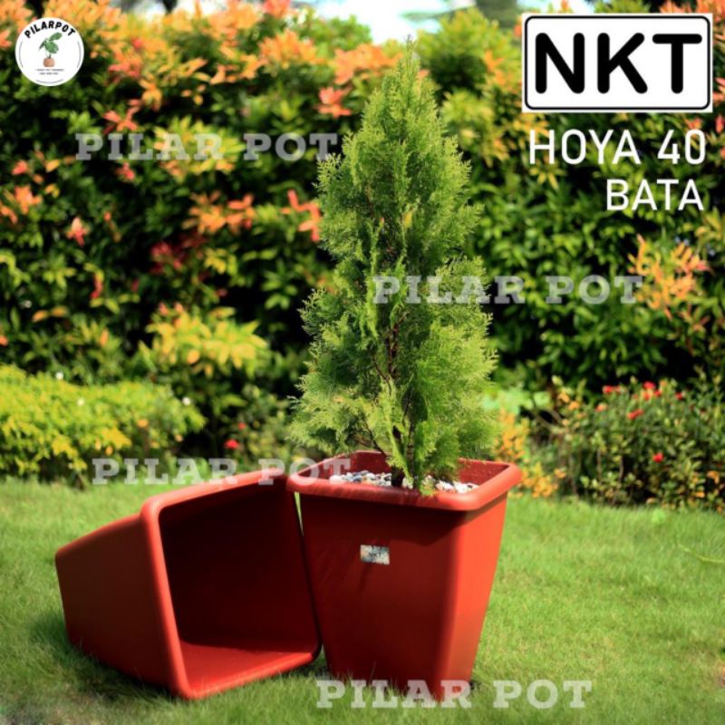 pot bunga tanaman kotak tinggi HOYA 40 MERAH BATA diameter 31cm - NKT HOYA