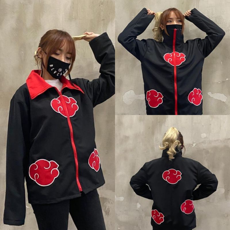 Jual JAKET AKATSUKI NARUTO BORDIR / JAKET ANIME COSPLAY NARUTO AKATSUKI ...