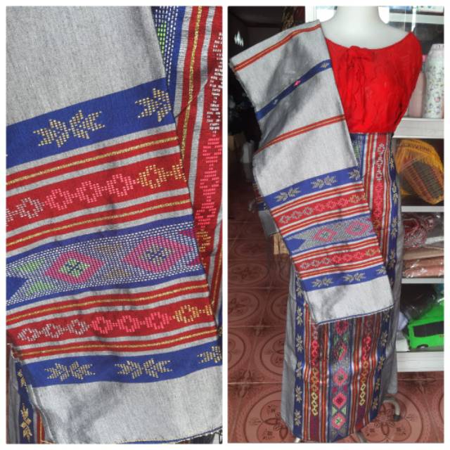 SONGKET BATAK SUTRA HONGKONG TENUN TARUTUNG TENUN TANGAN PAKAIAN ADAT BATAK STELAN MANDAR TARUTUNG