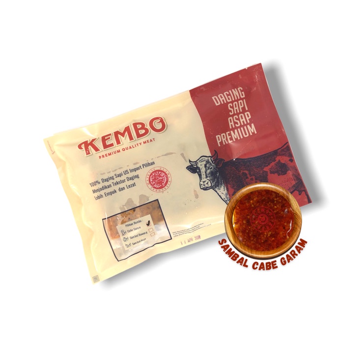 

Sei Sapi Kembo Frozen Daging Sapi Asap 500 Gr + Sambal 50 Gr - Cabe Garam - BARU