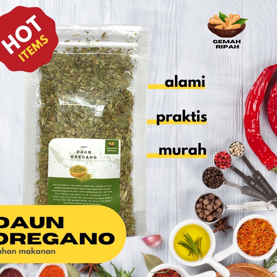 

Bumbu Rempah Daun Oregano Dried Leaves Kering Bahan Makanan Pokok Bumbu Dapur Penyedap Rasa Murni