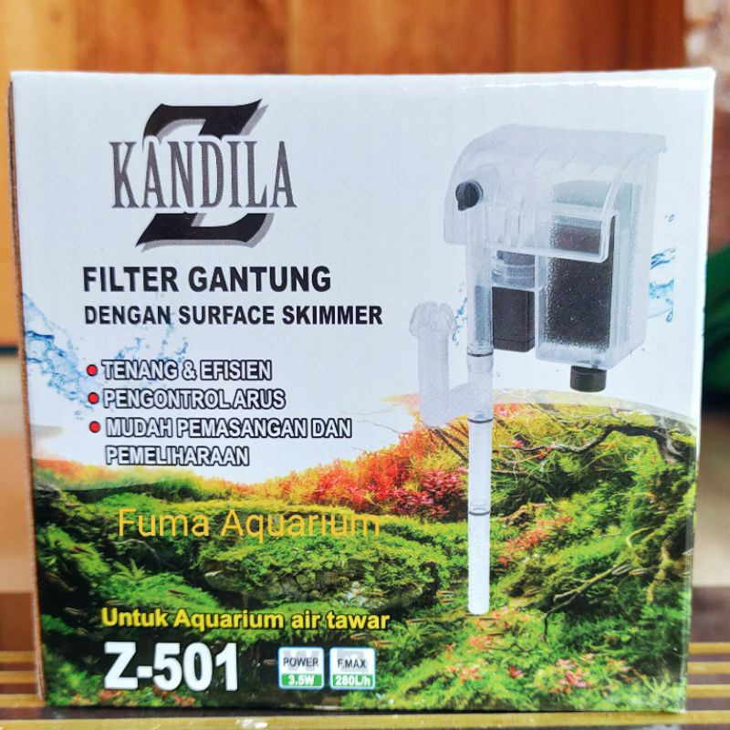 Kandila Z-501 Filter Gantung Aquarium Aquascape + Skimmer Kandila 501 3.5 watt