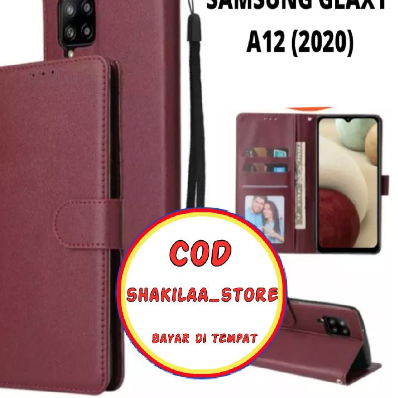 ☑ CASE FLIP CASE KULIT FOR SAMSUNG GALAXY A12 2020 - CASING DOMPET-FLIP COVER LEATHER-SARUNG HP ➾