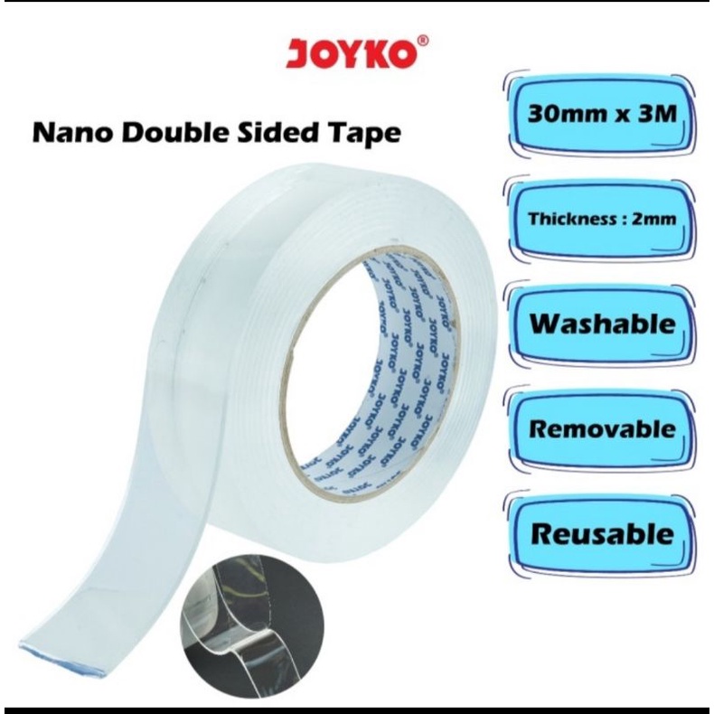 

Joyko Nano Magic Double Tape Bening 3mtr x 3cm x 2mm NDST-1 ORIGINAL