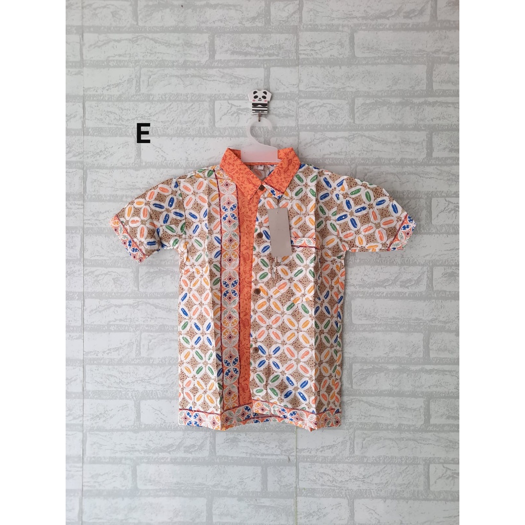 Seragam batik anak Kemeja batik Hem anak pria  motif kawung