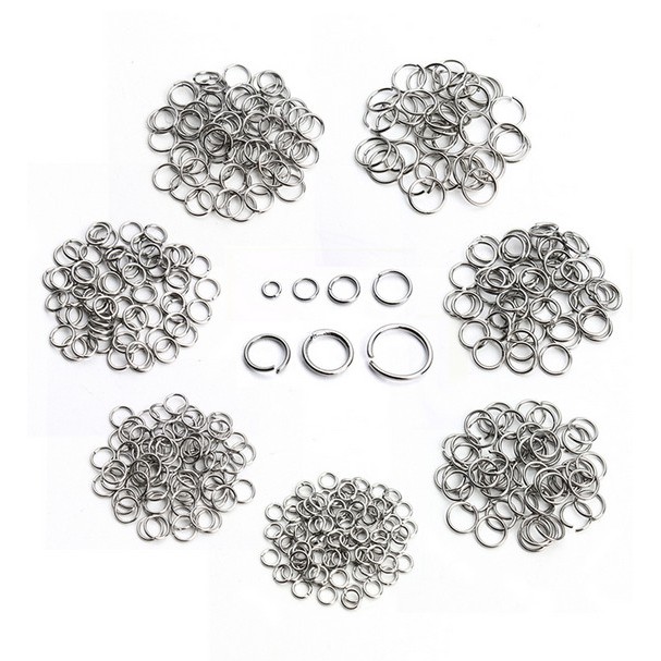 200pcs Cincin Jump Rings Single Loops Open Ukuran 3-12mm Untuk Membuat Perhiasan